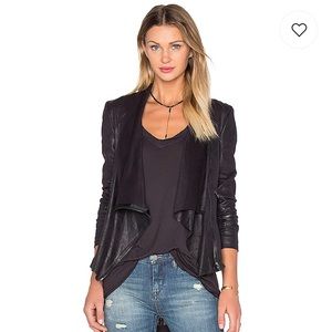 Blank NYC Drape Front Jacket. Vegan leather, sz M